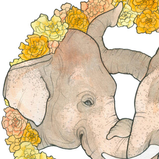 Elephant Wreath - 8x8" Archival Print