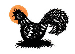 Morning Caller - 5 x 7 inch Cut Paper Art Print