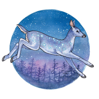 Starry Deer - 8x8 " Archival Print