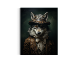 Sir Howlston: The Rugged Noble Wolf Art Print  157AS