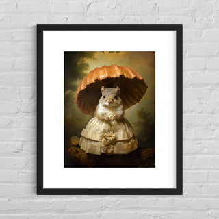 Lady Squirrel With Mushroom Art Print 41AS