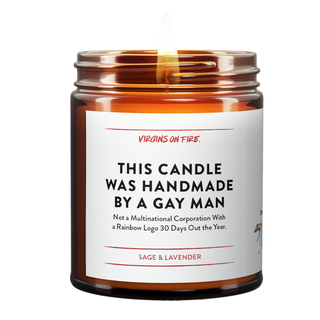 THIS CANDLE WAS MADE BY A GAY MAN 🏳️‍🌈 (Sage & Lavender)