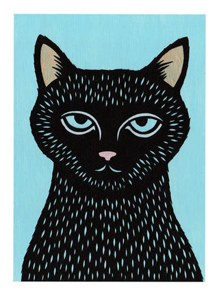 Catitude - 5 x 7 inch Cut Paper Art Print