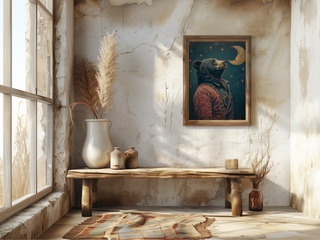 Moonlit Reverie Crescent Moon Bear  Wall Decor 119AS