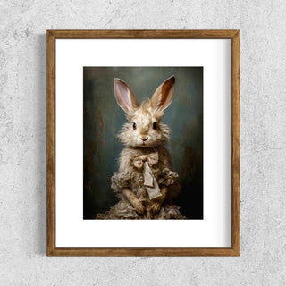 Victorian White Rabbit, Emily Bunny Art Print 38AS