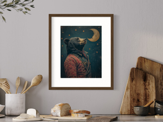 Moonlit Reverie Crescent Moon Bear  Wall Decor 119AS