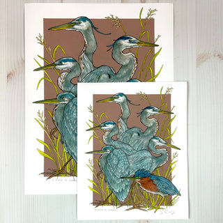 A Siege of Herons - Archival Print : 8x10"