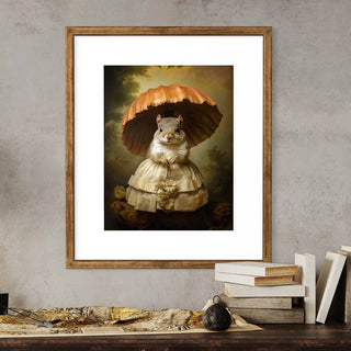 Lady Squirrel With Mushroom Art Print 41AS