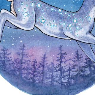 Starry Deer - 8x8 " Archival Print