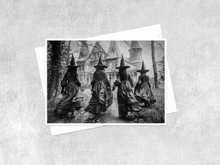 Vintage Coven Haunted House Blank Card 117RD