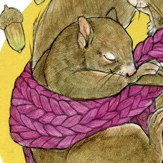 Cozy Squirrels - 8x10" Archival Print
