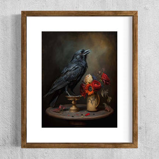 Black Raven Still life Painting  Wall Art AS164