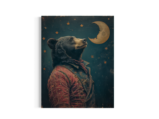 Moonlit Reverie Crescent Moon Bear  Wall Decor 119AS
