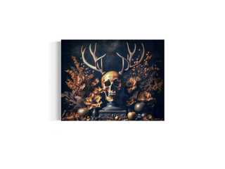 Skull With Antlers Still Life Wall Decor 132RD
