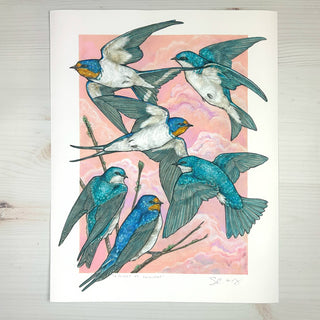 A Flight of Swallows - Archival Print: 8x10"