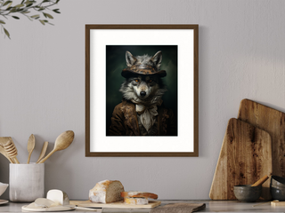 Sir Howlston: The Rugged Noble Wolf Art Print  157AS