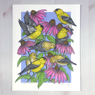 A Charm of Finches - Archival Print: 8x10"