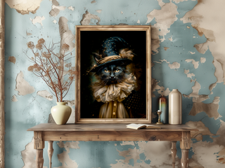 Magic Black Cat in Wizard Hat Wall Decor 115AS