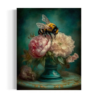 Bee and Pink Peonies Still Life Wall Art RA38