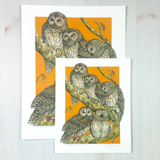 A Parliament of Owls - Archival Print: 8x10"