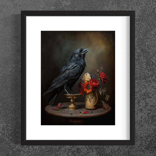 Black Raven Still life Painting  Wall Art AS164
