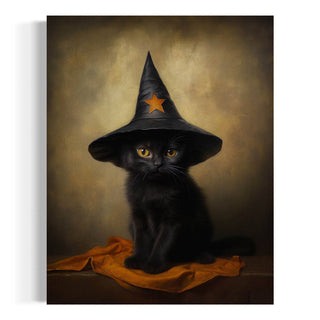 Black Cat with Star Witch Hat Wall Decor 30AS