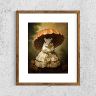 Lady Squirrel With Mushroom Art Print 41AS