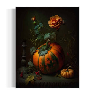 Vintage Pumpkin and Flowers Wall Art RD319