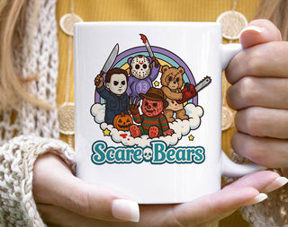 Scare Bears Funny Halloween Horror Movie Coffee Mug     : 11oz White