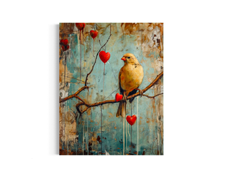 Antique Yellow Canary Painting Wall Decor  62AS