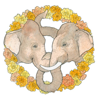 Elephant Wreath - 8x8" Archival Print