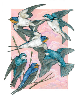 A Flight of Swallows - Archival Print: 8x10"