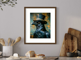 Victorian Crow Painting Wall Decor 83AS