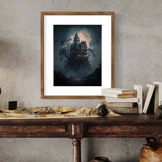 Haunted House in the Trees Art Print RD383
