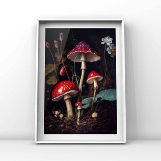 Vintage Red Mushroom Wall Art RD665
