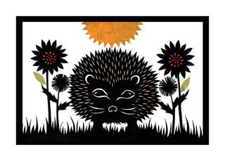 Hedgehog In The Sun - 5 x 7 Cut Paper Art Print