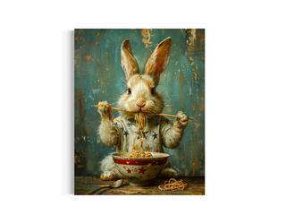 Rabbit Eating Ramen Noodles Wall Decor  114AS