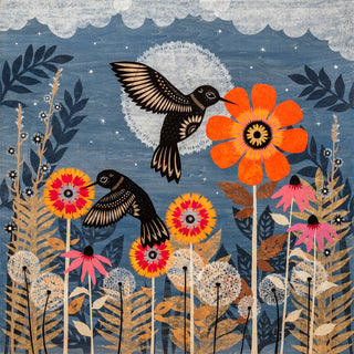 Silent Stars At Night II - 8 x 8 inch Cut Paper Art Print