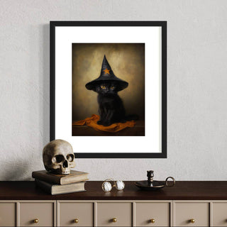 Black Cat with Star Witch Hat Wall Decor 30AS