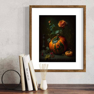 Vintage Pumpkin and Flowers Wall Art RD319