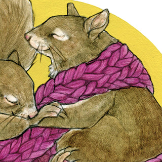 Cozy Squirrels - 8x10" Archival Print