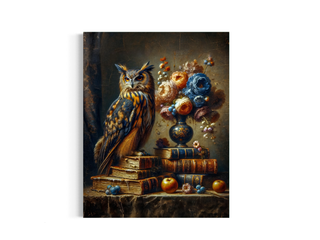 Vintage Blue and Gold Gothic Owl Wall Decor 136RD