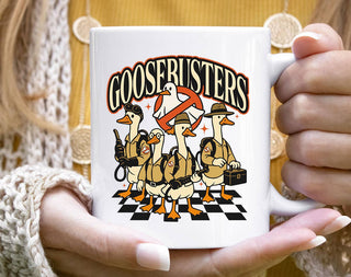 Goosebusters Funny Goose Ghost Halloween Coffee Mug: 11oz White