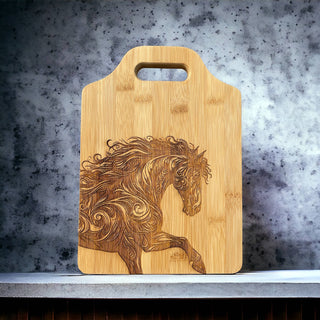 Horse Bamboo Cutting Board, charcuterie board, cheese board